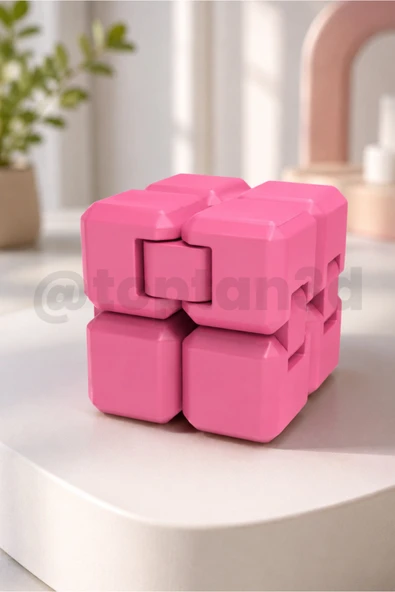 Pembe Stres Küpü - Sonsuz Küp, Katlanabilir Küp, Stres Oyuncağı ürün görseli 1