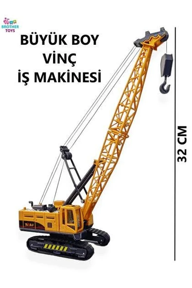 Oyuncak Kule Vinç 50 cm - Manuel Makaralı Hareketli İnşaat Seti ürün görseli 1