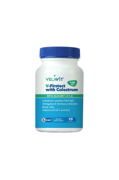 Velavit V-Firstect With Colostrum 30 Kapsül ürün görseli 1