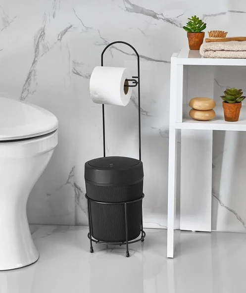 Best Hırdavat Kovalı Wc Kağıtlık Siyah 64 cm ürün görseli 1