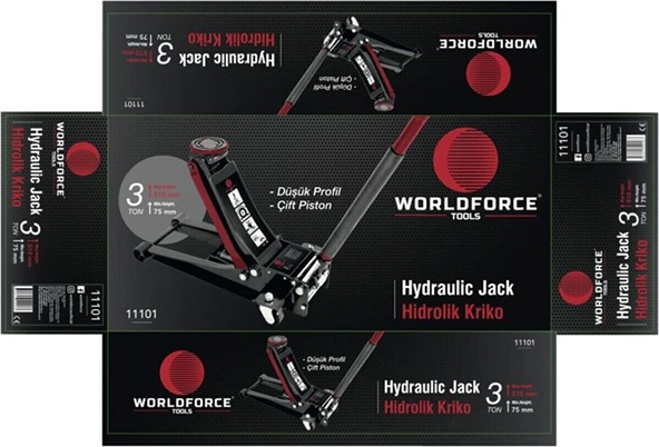 Worldforce Wordforce Hidrolik Kriko 3 Ton Düşük Profil Çift Piston ürün görseli 1