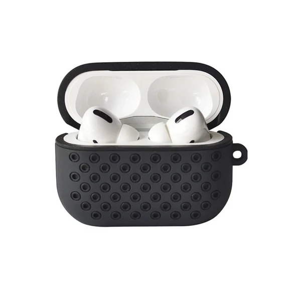 Apple Airpods Pro 2 (2.nesil) Spor Delikli Kılıf - Siyah-siyah ürün görseli 1