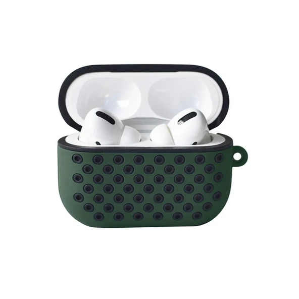 Apple Airpods Pro 2 (2.nesil) Spor Delikli Kılıf - Haki Yeşil-siyah ürün görseli 1