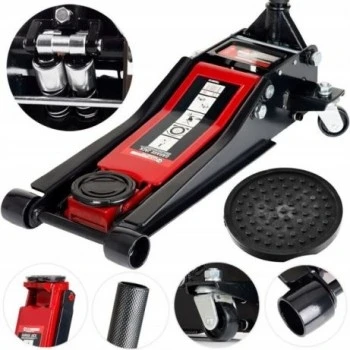 Forsage 3 Ton Çift Pistonlu Düşük Profil F1 Arabalı Kriko MIN-75MM MAX-510MM ürün görseli 1