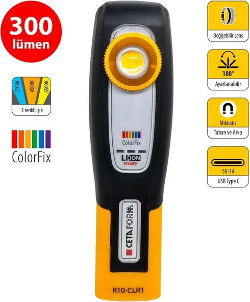 Ceta Form R10-CLR1 Lumax Şarjlı LED Boya Kontrol Lambası ürün görseli 1