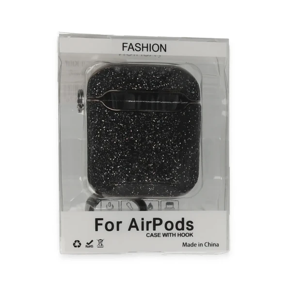 Apple Airpods 2 (2.nesil) Spell Simli Kılıf - Siyah ürün görseli 1