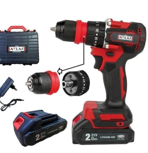 ATTLAS Atb 21 Blpdx-202c 2 x 2.0 Ah Çift Akülü Kömürsüz Darbeli Matkap - A0104098 ürün görseli 1