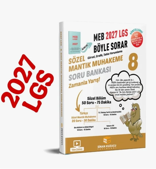 Sinan Kuzucu 8. Sınıf 2027 Lgs Meb Böyle Sorar Sözel Mantık Muhakeme Soru Bankası Video Çözümlü ürün görseli 1