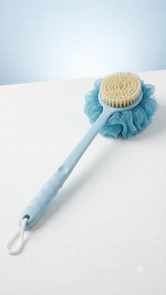 Çift Taraflı Banyo Lifi – 39 cm Uzun Saplı Sırt ve Vücut Kesesi Banyo Lifi Sırt Yıkama Süngeri ürün görseli 1