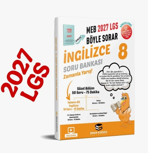 Sinan Kuzucu Yayınları 2027 8. Sınıf Lgs Ingilizce Soru Bankası ürün görseli 1