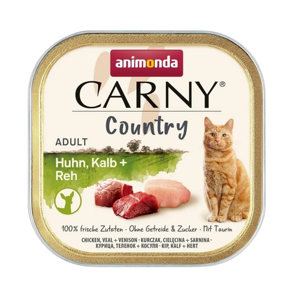 Carny Country Tavuklu, Dana Etli ve Geyik Etli Yetişkin Kedi Konservesi 100 GR ürün görseli 1