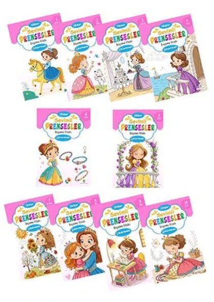 Sevimli Prensesler Boyama Kitabı Çıkartmalı (10 Set) ürün görseli 1