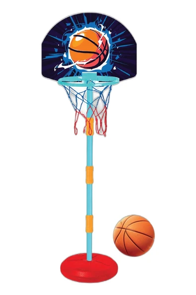 Basketbol Potası Seti Top Dahil — Yükseklik Ayarlı Ayaklı Çocuk Oyuncak Basket Potası, Ev Bahçe 3+ Y ürün görseli 1