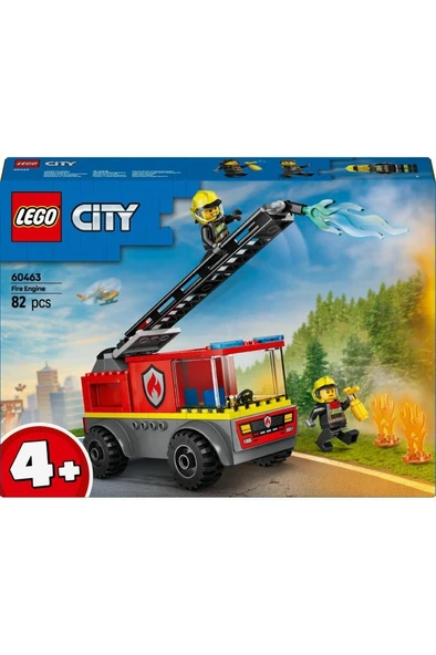 LEGO  City Merdivenli İtfaiye Kamyonu 60463 - 4 Yaş ve Üzeri için Oyuncak Yapım Seti (82 Parça) ürün görseli 1