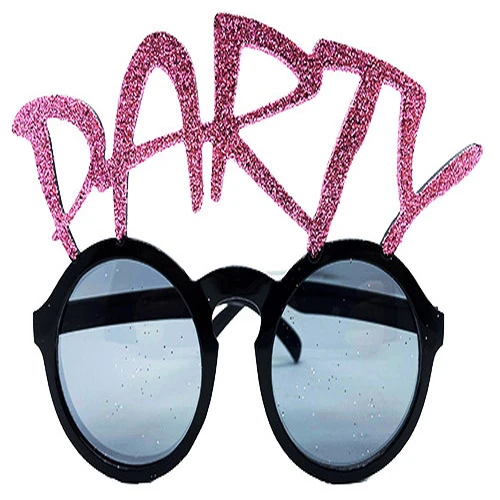 Party Yazılı Simli Pembe Renk Parti Gözlüğü 15x7 cm ürün görseli 1