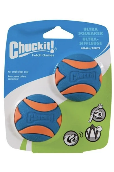 Chuckit ! Ultra Squeaker 2'li Sesli Köpek Oyun Topu (Küçük Boy) ürün görseli 1