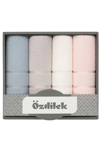 4 Lü Özdilek Bright Kadife El Yüz Havlusu 50 x 90 Kutulu ürün görseli 1