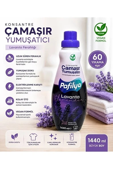 Konsantre Çamaşır Yumuşatıcısı Lavanta Ferahlığı 60 Yıkama 1440 ml ürün görseli 1