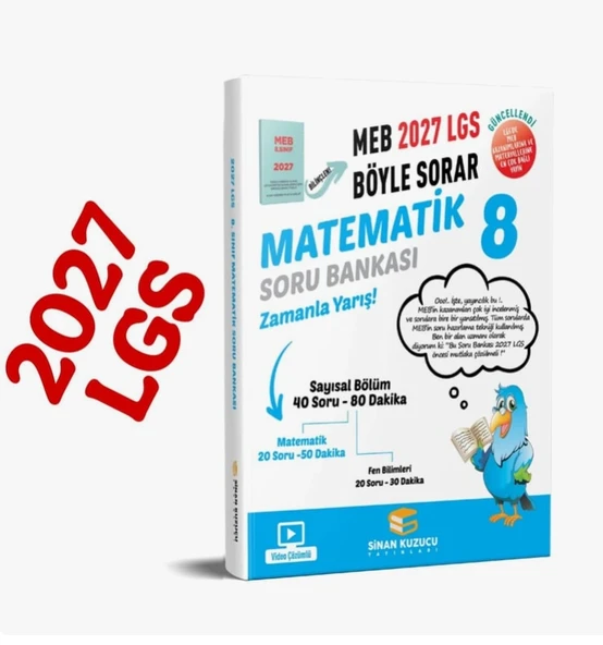 Sinan Kuzucu Yayınları 2027 8. Sınıf LGS Matematik Soru Bankası Eğitim Kitabı ürün görseli 1