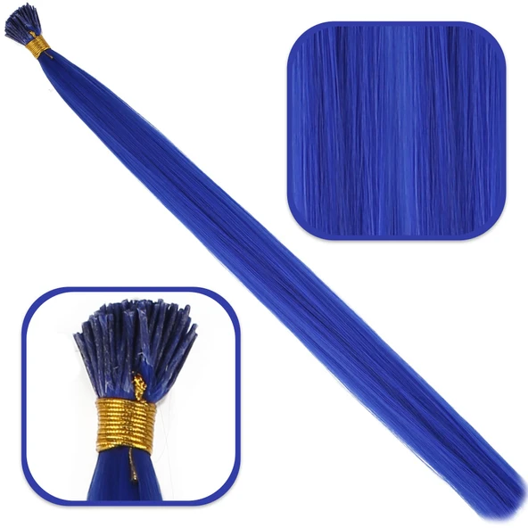 Fiber Sentetik Boncuk Kaynaklık Renkli / Koyu Mavi / 100 Adet ürün görseli 1
