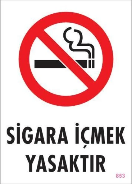 Sigara İçmek Yasaktır Uyarı Levhası 25x35 KOD:853 ürün görseli 1