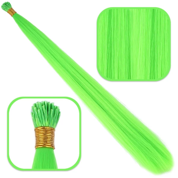 Fiber Sentetik Boncuk Kaynaklık Renkli / Neon Yeşil / 100 Adet ürün görseli 1