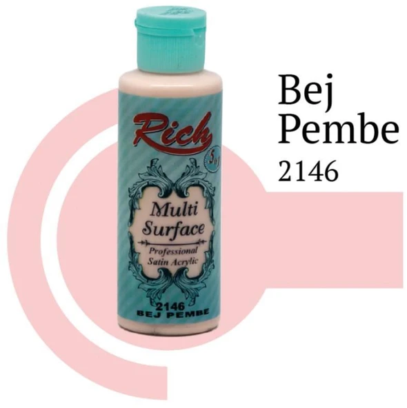 Rich Multi Surface 2146 Bej Pembe Akrilik Boya 120 cc ürün görseli 1