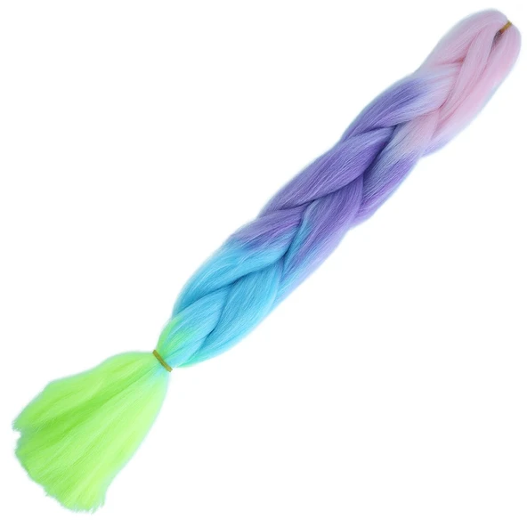 Afrika Örgülük Ombreli Sentetik 100 Gr. / Şeker Pembe / Mor / Açık Mavi / Neon Sarı ürün görseli 1