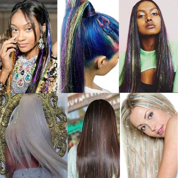 Hair Tinsel / Simi / Yeşil - Resim 2