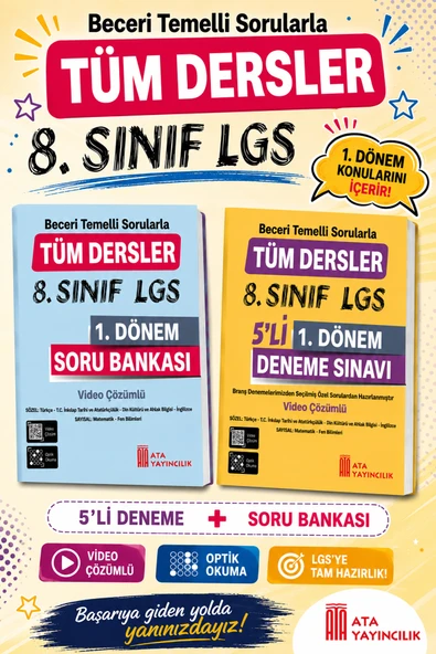 8.Sınıf Beceri Temelli Sorularla Tüm Dersler 1.Dönem  Soru Bankası + 5 li Deneme Sınavı ürün görseli 1