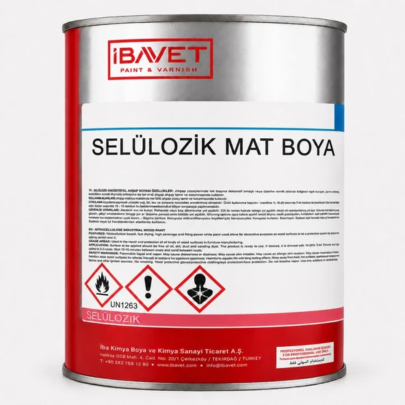 İbavet Selülozik Boya 2.5 Lt Özel Mat Siyah ürün görseli 1