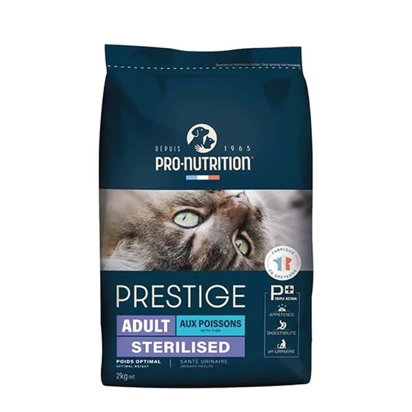 Pro Nutrition Prestige Adult Sterilised Yetişkin Kısırlaştırılmış Somonlu ve Morina Balıklı Kedi Maması 2Kg ürün görseli 1