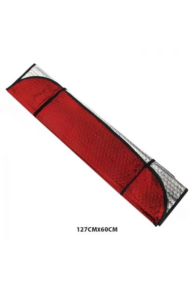 GÜNEŞLİK METALİZE ÖN CAM KIRMIZI UNIVERSAL 127CMX60CM ürün görseli 1
