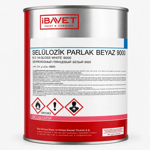 İbavet Selülozik Boya Parlak 2.5 Lt Beyaz ürün görseli 1