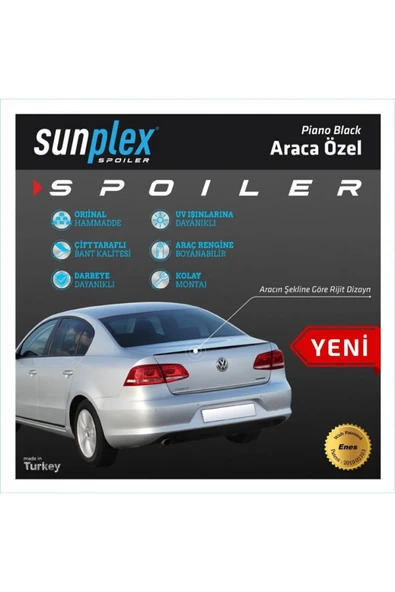 SPOİLER PARLAK SİYAH PASSAT B6 B7 B8 2006-2020 2026101 ürün görseli 1