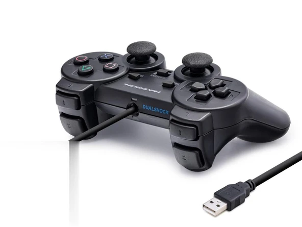 Pc Uyumlu Kablolu Usb Gamepad Oyun Kolu - Siyah HD302 ürün görseli 1