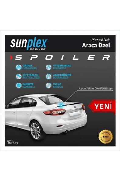 SPOİLER PARLAK SİYAH FLUENCE 2009-2016 2020101 ürün görseli 1