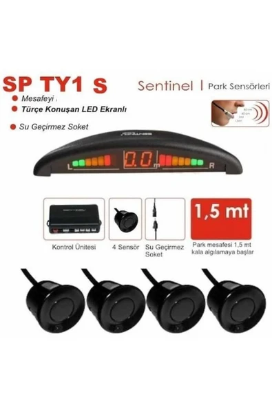PARK SENSÖRÜ TÜRKÇE KONUŞAN LED EKRANLI SİYAH ürün görseli 1
