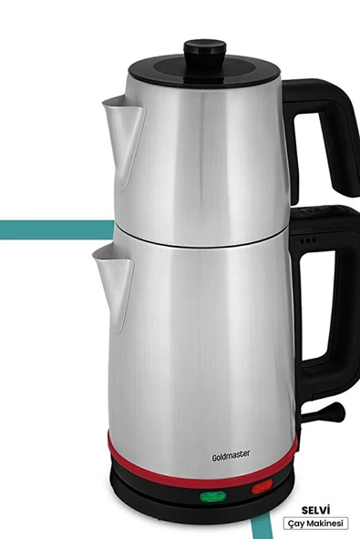 Goldmaster Selvi GM-7342 Çift Isıtıcılı 2200 W Çelik Çay Makinesi ürün görseli 1