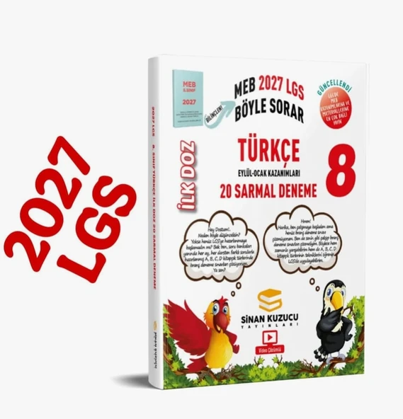 Sinan Kuzucu Yayınları 2027 8. Sınıf İlk Doz Türkçe Sarmal Deneme MEB Sınav Bilgisi ürün görseli 1