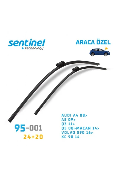 Silecek Takımı Muz Audi A4 2008 sonrası 24"+20" 2 Adet Ön ürün görseli 1