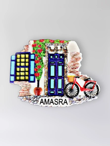 AMASRA Polyester Kabartmalı Magnet 7 x 5,5 cm Dekoratif Hediyelik Buzdolabı Süsü (Kod:1512) ürün görseli 1