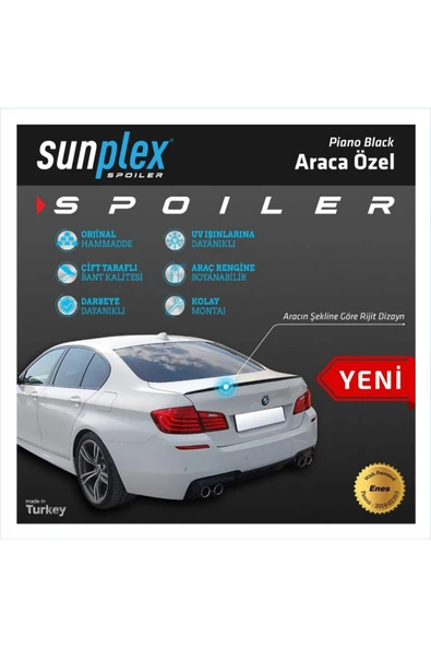 SPOİLER PARLAK SİYAH BMW 5 SERİ F10 2010-2016 2002102 ürün görseli 1