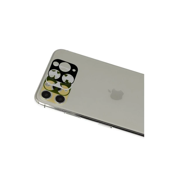 İphone 11 Pro Max Rainbow Kamera Lens Koruma Cam - Gold - Resim 2