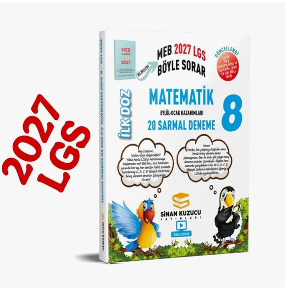Sinan Kuzucu Yayınları 2027 8. Sınıf İlk Doz Matematik Sarmal Deneme LGS Sınavına Hazırlık ürün görseli 1