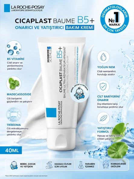 La Roche-Posay Cicaplast Baume B5+ Onarıcı ve Yatıştırıcı Bakım Krem 40 ml ürün görseli 1