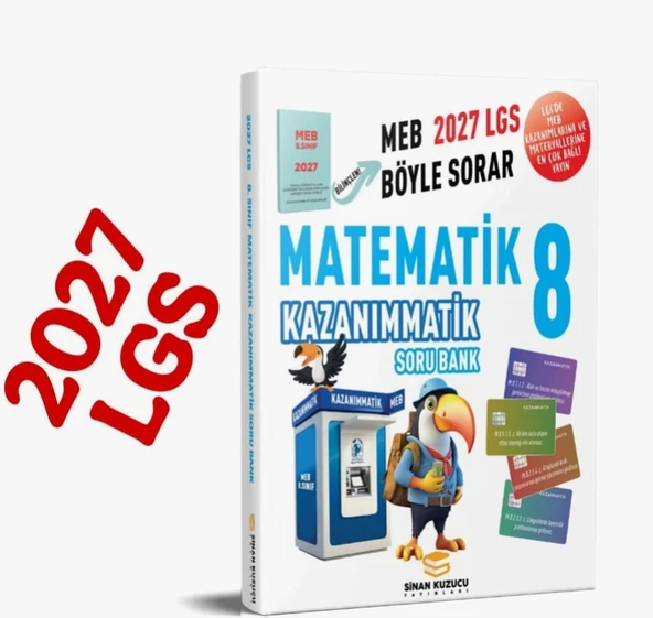 Sinan Kuzucu Yayınları 2027 8. Sınıf Kazanımmatik Matematik Soru Bankası ürün görseli 1