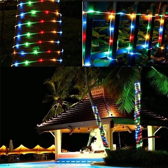 10m 100 Led Solar Led Işık Rgb - Resim 2
