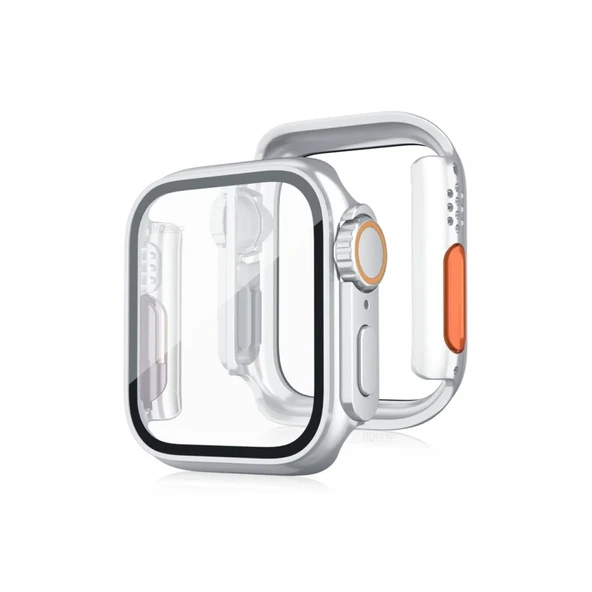 Apple Watch 44mm Watch 49mm Kasa Dönüştürücü Ve Ekran Koruyucu - Gümüş ürün görseli 1