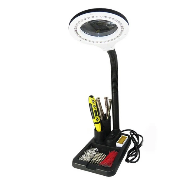 Esnek 5x /10x,40 Led Işıklı Büyüteç ,lamba  Büyüteç Okuma, Çalışma Lehim Masa Lambası A808 ürün görseli 1